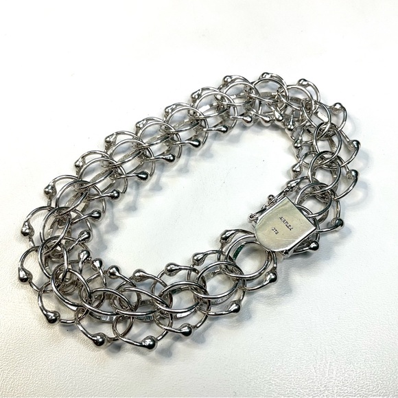 Wide Chunky Charm Bracelet Vintage Starter 8.25” - Picture 4 of 7